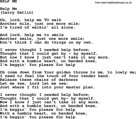 My help lyrics - Read, review and discuss the entire My Help (Cometh from the Lord) lyrics by Bam Crawford in PDF format on Lyrics.com 